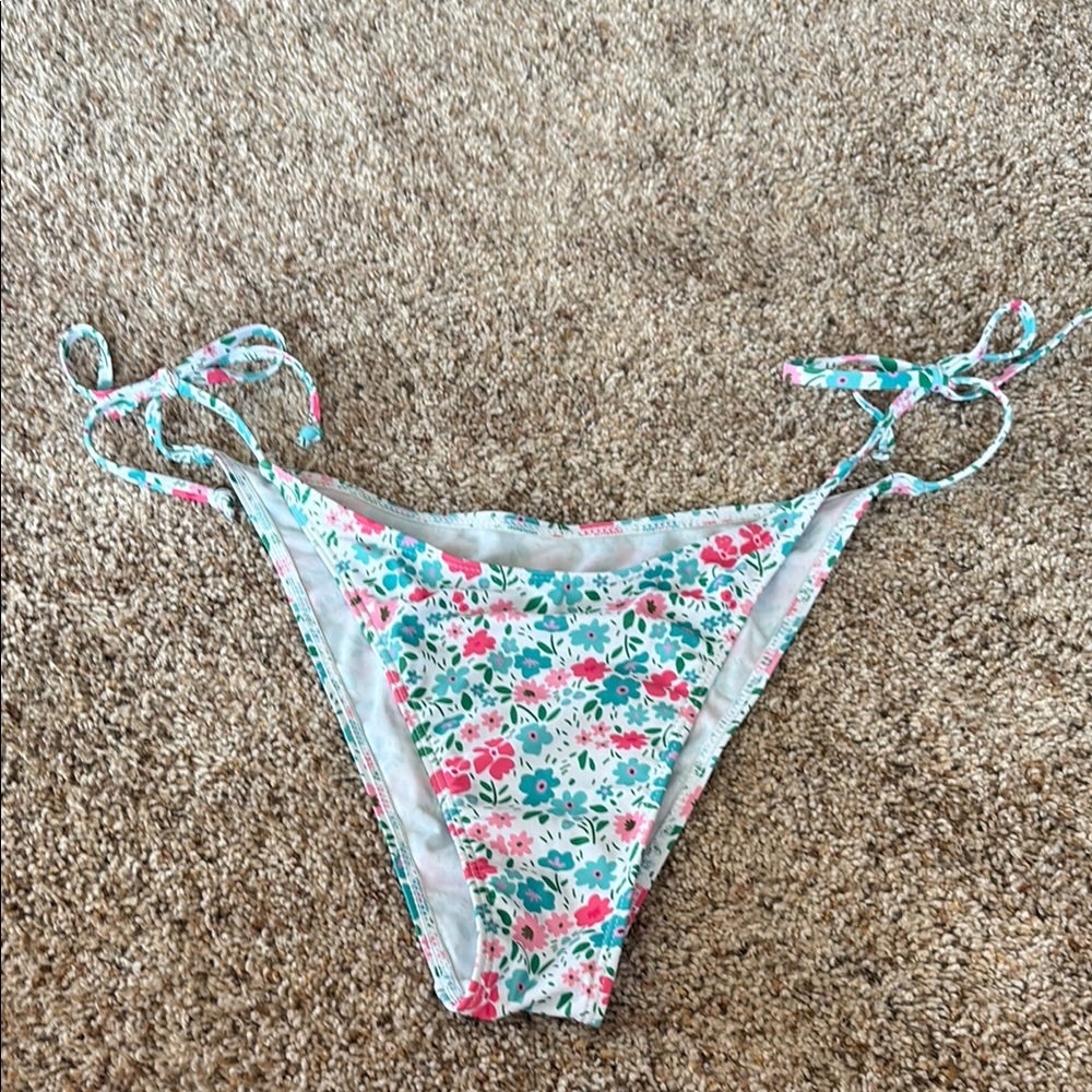 Floral Bikini Bottom with Tie Sides